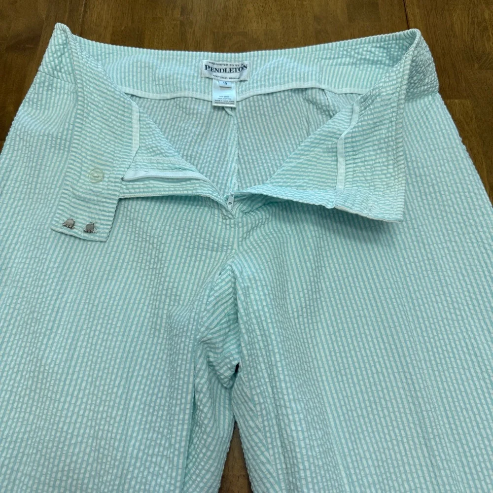 Pendleton seersucker pants womens 10 striped preppy beach coastal cruise‎ resort